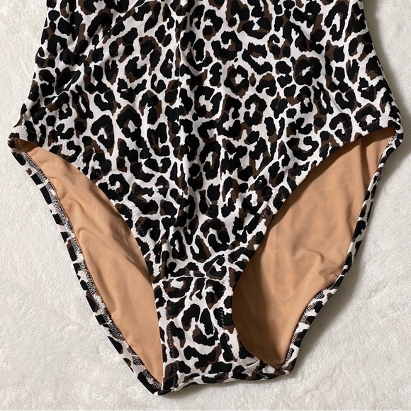J.Crew Leopard cutout one-piece swimsuit with bow size Medium - Picture 7 of 8